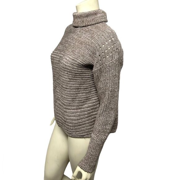 Simply Vera Vera Wang Oatmeal Turtleneck Sweater Cozy Winter Neutral Knit Chic - Picture 3 of 6